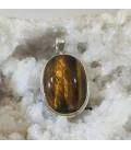 Pendentif artisanal en argent et oeil de Tigre