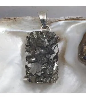 Pendentif Pyrite Brute sur Argent 925
