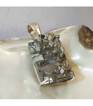 Pendentif Pyrite Brute sur Argent 925