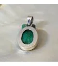 Pendentif artisanal argent et émeraude naturelle