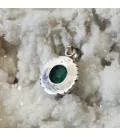 Pendentif ethnique artisanal indien pierre d'émeraude