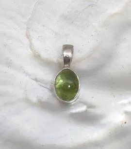 Pendentif argent péridot naturel