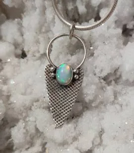 Pendentif ethnique argent opale ethiopienne