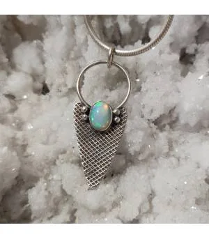 Pendentif ethnique argent opale ethiopienne