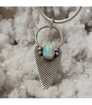 Pendentif ethnique argent opale ethiopienne