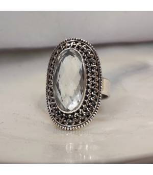Bague filigrame argent citrine blanche