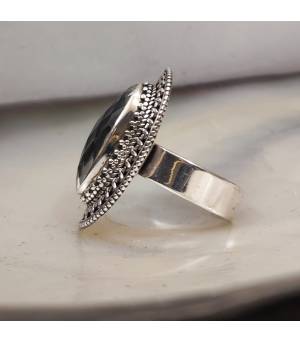 Bague filigrame argent citrine blanche