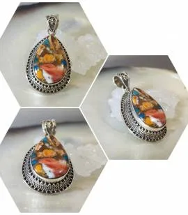 Pendentif argent turquoise naturelle