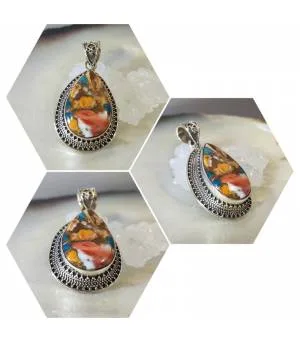 Pendentif argent turquoise naturelle