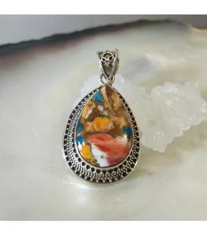 Pendentif argent turquoise naturelle