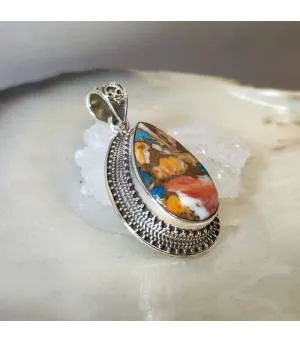 Pendentif argent turquoise naturelle