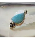 Pendentif quatro argent larimar et apatite