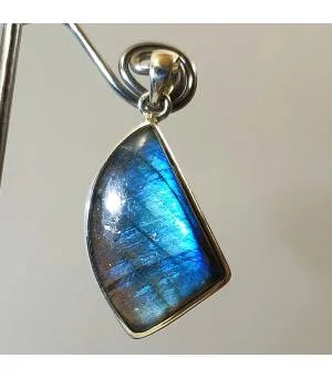 Pendentif arborescence argent labradorite bleue