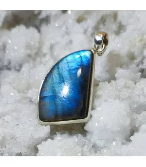 Pendentif arborescence argent labradorite bleue