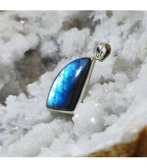 Pendentif arborescence argent labradorite bleue