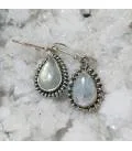 Boucles d'oreilles ethniques argent pierre de lune