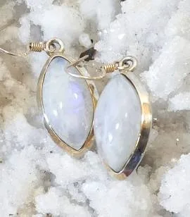 Boucles d'oreilles intemporelles argent pierre de lune