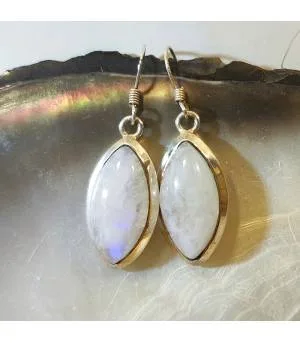 Boucles d'oreilles intemporelles argent pierre de lune