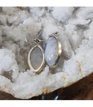 Boucles d'oreilles intemporelles argent pierre de lune