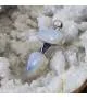 Pendentif argent duo pierres de lune bleues