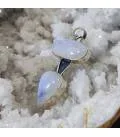 Pendentif argent duo pierres de lune bleues