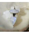 Pendentif argent duo pierres de lune bleues