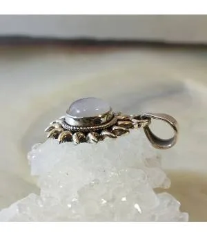 Pendentif argent "winter sunshine" pierre de lune
