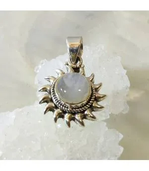 Pendentif argent "winter sunshine" pierre de lune