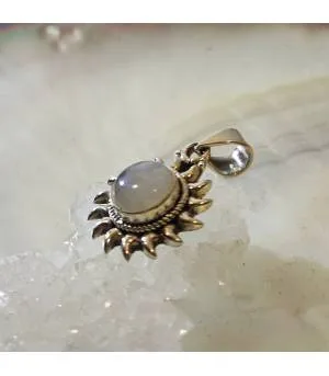 Pendentif argent "winter sunshine" pierre de lune