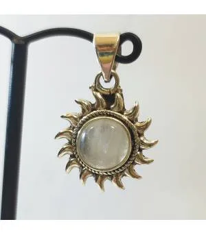 Pendentif argent "winter sunshine" pierre de lune