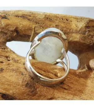 Bague argent bijou épuré pierre de lune