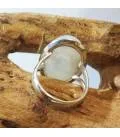 Bague argent bijou épuré pierre de lune