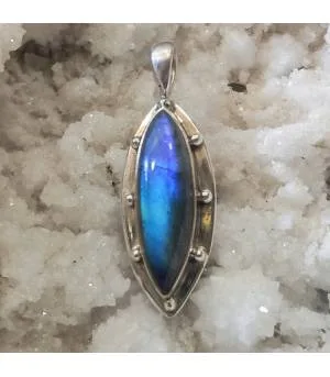 Pendentif ethno tribal argent 92.5 labradorite