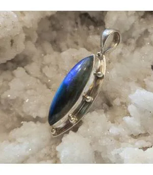 Pendentif ethno tribal argent 92.5 labradorite