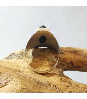 Bague argent bijou ethnique onyx noir