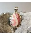 Pendentif argent "Pink candy" et pierre rhodochrosite