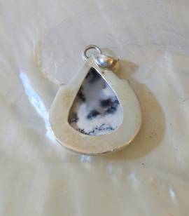 Pendentif agate dendritique et argent 92.5