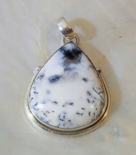 Pendentif agate dendritique et argent 92.5