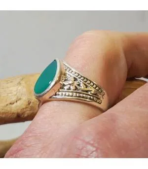 Bague ethnique indienne aventurine verte