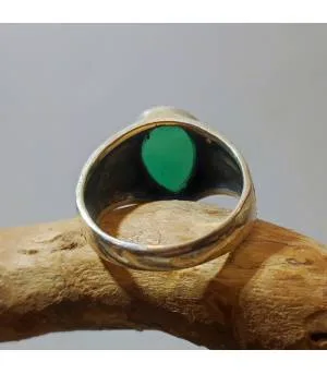 Bague ethnique indienne aventurine verte