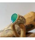 Bague ethnique indienne aventurine verte