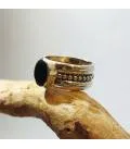 Bague homme argent bijou ethnique onyx