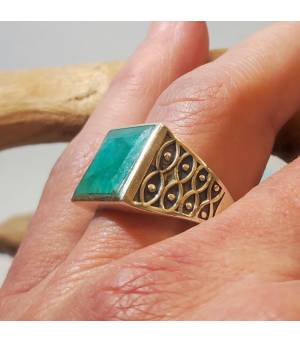 Bague argent 92.5 émeraude naturelle