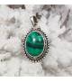 Pendentif argent 92.5 Malachite naturelle