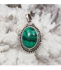 Pendentif argent 92.5 Malachite naturelle