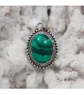 Pendentif argent 92.5 Malachite naturelle