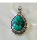 Pendentif argent 92.5 Malachite naturelle