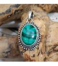 Pendentif argent 92.5 Malachite naturelle