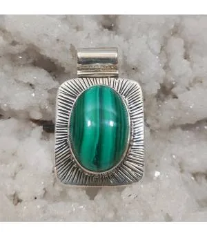 Pendentif argent sunshine malachite