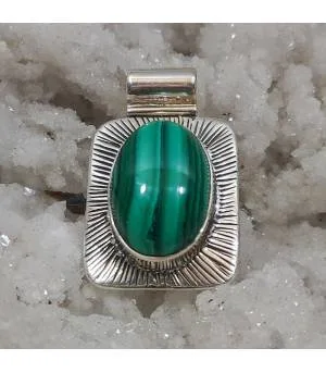 Pendentif argent sunshine malachite